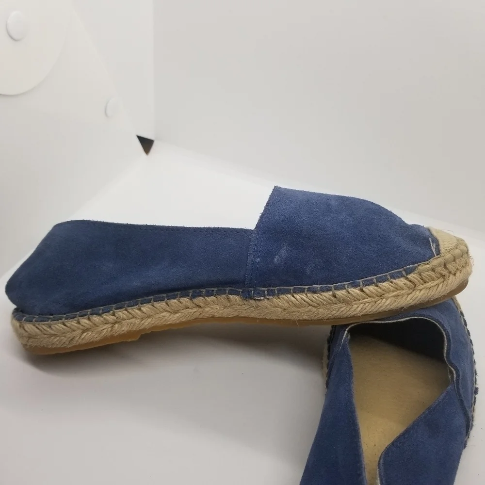 Fabiolas blue suede espadrille flat loafers EU 38
